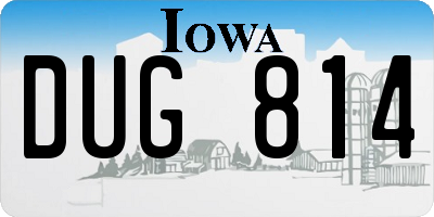 IA license plate DUG814