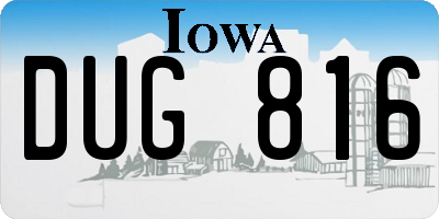 IA license plate DUG816