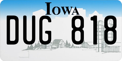 IA license plate DUG818