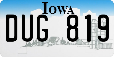 IA license plate DUG819
