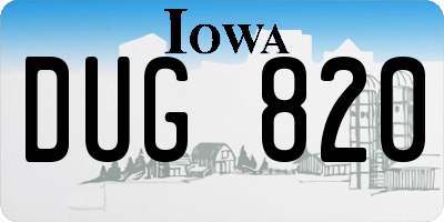IA license plate DUG820