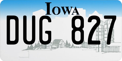 IA license plate DUG827