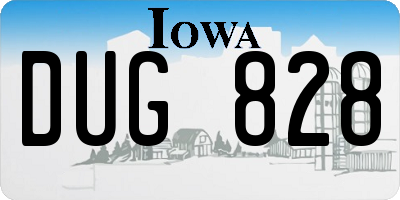 IA license plate DUG828