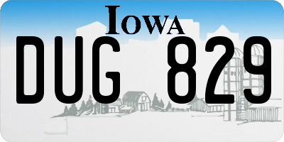 IA license plate DUG829