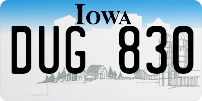IA license plate DUG830