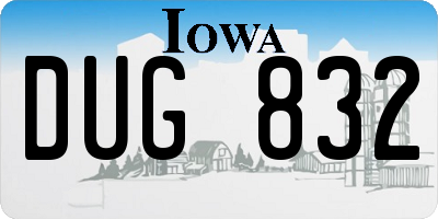 IA license plate DUG832