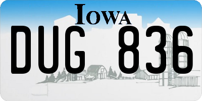 IA license plate DUG836
