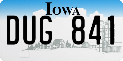 IA license plate DUG841