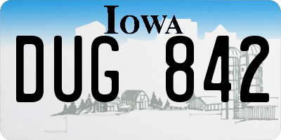 IA license plate DUG842