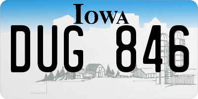 IA license plate DUG846