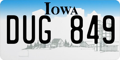 IA license plate DUG849