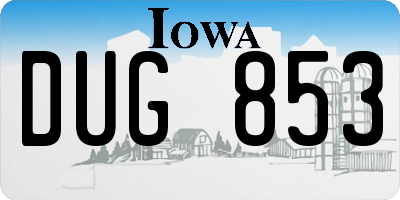 IA license plate DUG853