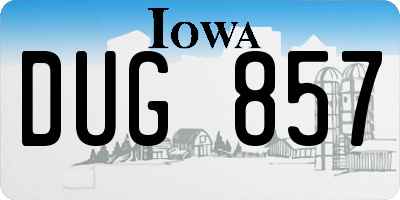 IA license plate DUG857