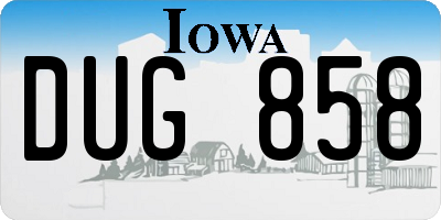 IA license plate DUG858