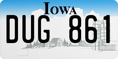 IA license plate DUG861