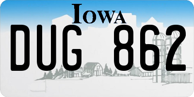 IA license plate DUG862