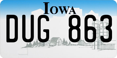 IA license plate DUG863