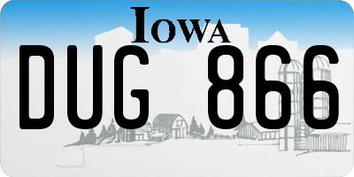 IA license plate DUG866