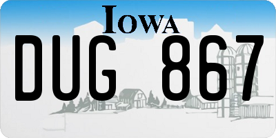 IA license plate DUG867