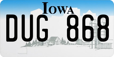 IA license plate DUG868