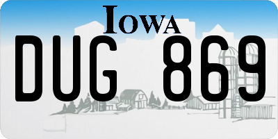 IA license plate DUG869