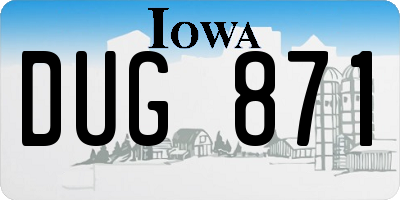IA license plate DUG871
