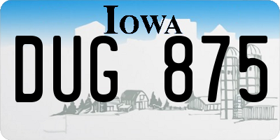 IA license plate DUG875