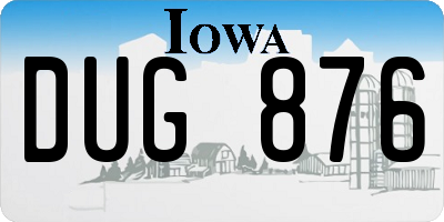 IA license plate DUG876