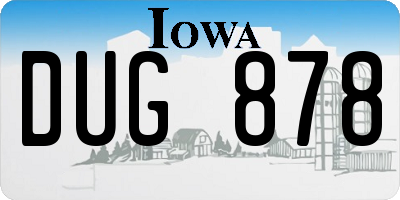 IA license plate DUG878