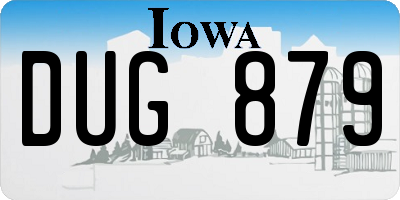 IA license plate DUG879
