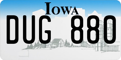 IA license plate DUG880