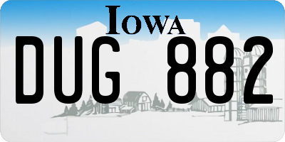IA license plate DUG882