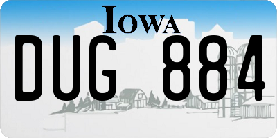 IA license plate DUG884