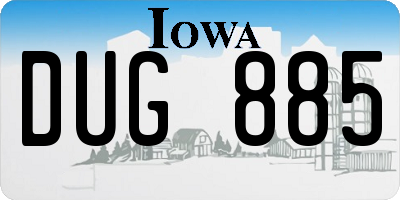 IA license plate DUG885