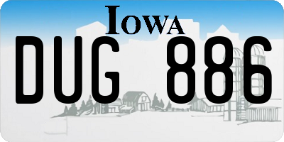 IA license plate DUG886