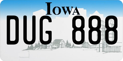 IA license plate DUG888