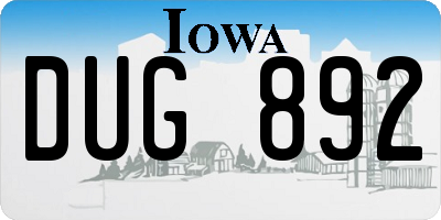 IA license plate DUG892