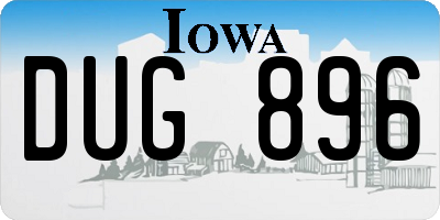 IA license plate DUG896