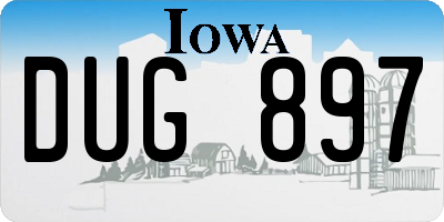 IA license plate DUG897