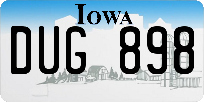 IA license plate DUG898