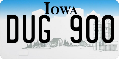IA license plate DUG900