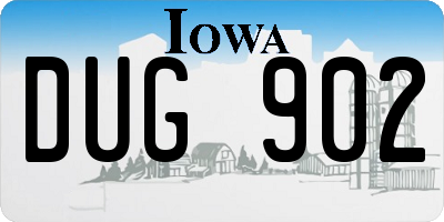 IA license plate DUG902