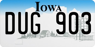 IA license plate DUG903