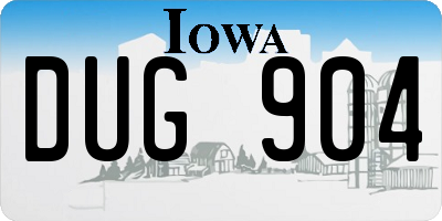 IA license plate DUG904