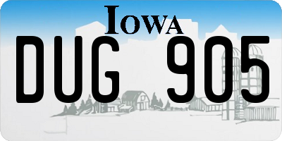 IA license plate DUG905
