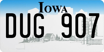 IA license plate DUG907