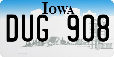 IA license plate DUG908
