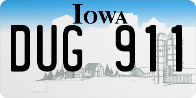 IA license plate DUG911