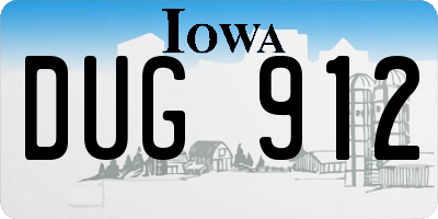 IA license plate DUG912