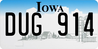 IA license plate DUG914